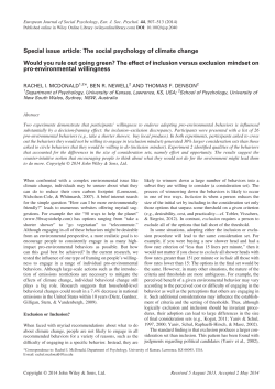 Would you rule out going green? The effect of inclusion