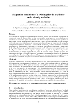 Stagnation conditions of a swirling flow in a cylinder under density