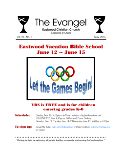 May 2016 - Eastwood Christian Church