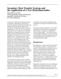 Secondary Heat Transfer Systems and the Application of a New