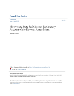 An Explanatory Account of the Eleventh Amendment