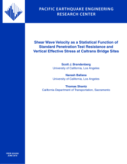 Shear Wave Velocity as a Statistical Function of Standard