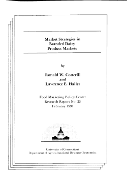Market Strategies in - Food Marketing Policy Center