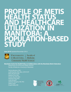 Profile of Metis Health Status and Healthcare Utilization in Manitoba