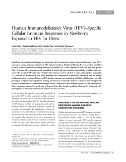 Human Immunodeficiency Virus (HIV)&ndash;Specific Cellular Immune