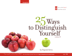 25 Ways to Distinguish Yourself