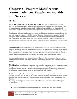 Chapter 9 - Program Modifications, Accommodations