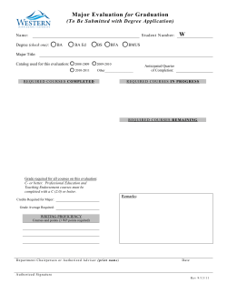 Major Evaluation for Graduation