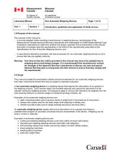 Laboratory Manual - Non Automatic Weighing Devices
