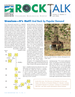 Uranium—It`s Hot!! And Back by Popular Demand