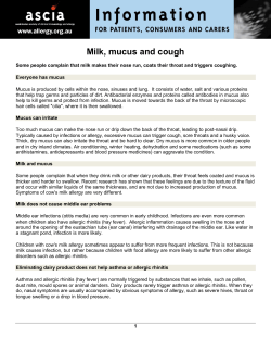 Milk, mucus and cough