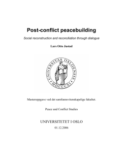 Post-conflict peacebuilding