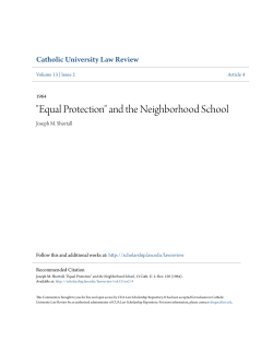 "Equal Protection" and the Neighborhood School
