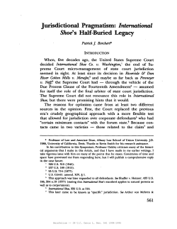 Jurisdictional Pragmatism: International Shoe`s Half