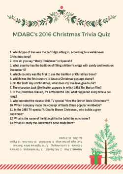 MDABC`s 2016 Christmas Trivia Quiz