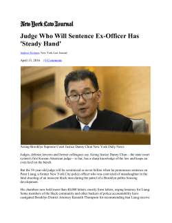 Judge Who Will Sentence Ex-Officer Has `Steady Hand`