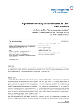 High stereoselectivity on low temperature Diels - Beilstein