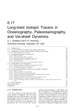 6.17 Long-lived Isotopic Tracers in Oceanography