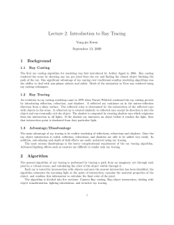 Lecture 2: Introduction to Ray Tracing