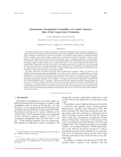 Summertime Precipitation Variability over South America: Role of