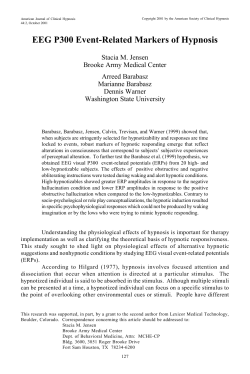 EEG P300 Event-Related Markers of Hypnosis