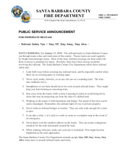 1-13-16 PSA Railroad Safety - Santa Barbara County Fire Department