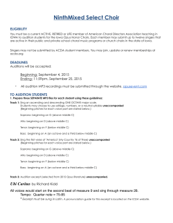 2015 Audition information 9 Mixed - Iowa Choral Directors Association