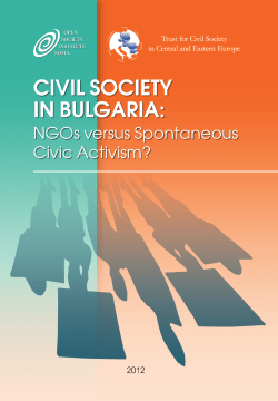 Bulgarian Report for the Study CIVIL SOCIETY IN BULGARIA