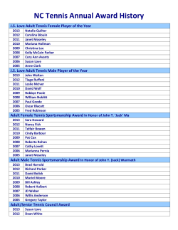 NC Tennis Annual Award History