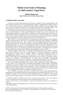 Multi-word Units of Meaning in 16th-century Legal Scots