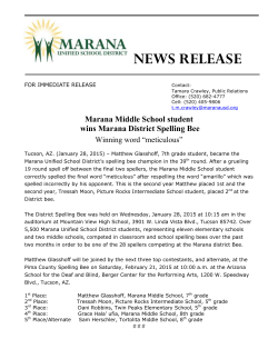Marana Middle School students wins Marana District Spelling Bee