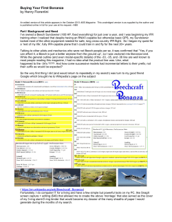 Buying Your First Bonanza by Henry Fiorentini