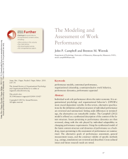 The Modeling and Assessment of Work Performance