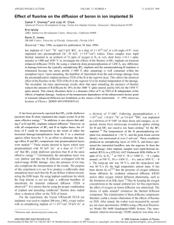 Effect of fluorine on the diffusion of boron in ion implanted Si