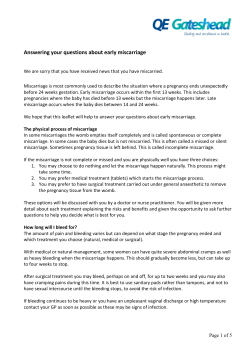 Answering your questions about early miscarriage