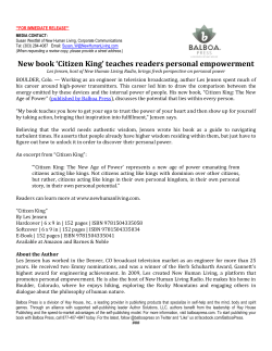 Citizen King Press Release