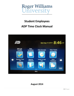 Student Employees ADP Time Clock Manual
