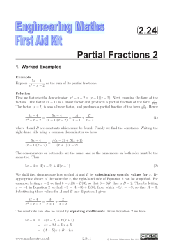 2.24 Partial Fractions 2