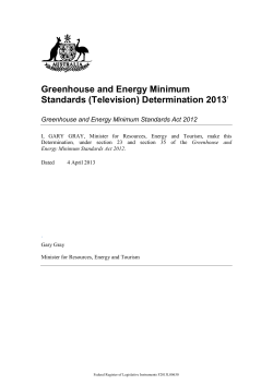 Greenhouse and Energy Minimum Standards (Television
