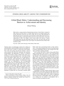 Gifted Black Males: Understanding and Decreasing Barriers to