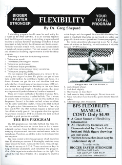BFS FLEXIBILITY MANUAL COST: Only $4.95