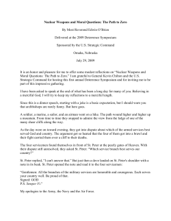 Nuclear Weapons and Moral Questions: the path to zero