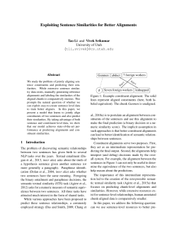 Exploiting Sentence Similarities for Better Alignments