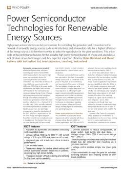 Power Semiconductor Technologies for Renewable Energy Sources