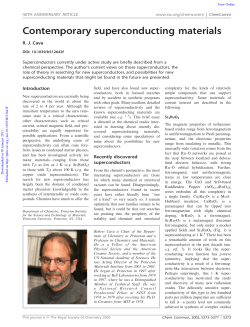 Contemporary superconducting materials