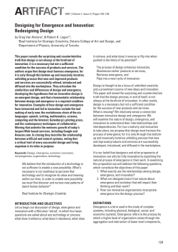 Designing for Emergence and Innovation: Redesigning Design