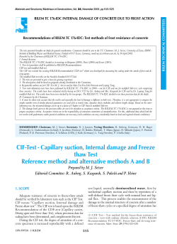 CIF-Test - Capillary suction, Internal damage and Freeze thaw Test