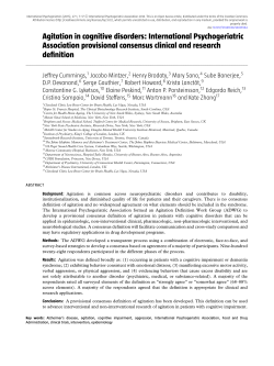 Agitation in cognitive disorders