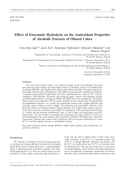 Effect of Enzymatic Hydrolysis on the Antioxidant Properties of