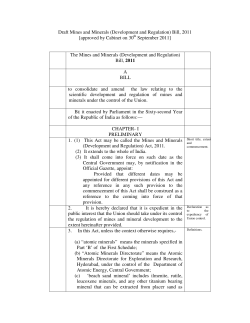 Draft Mines and Minerals (Development and Regulation) Bill, 2011